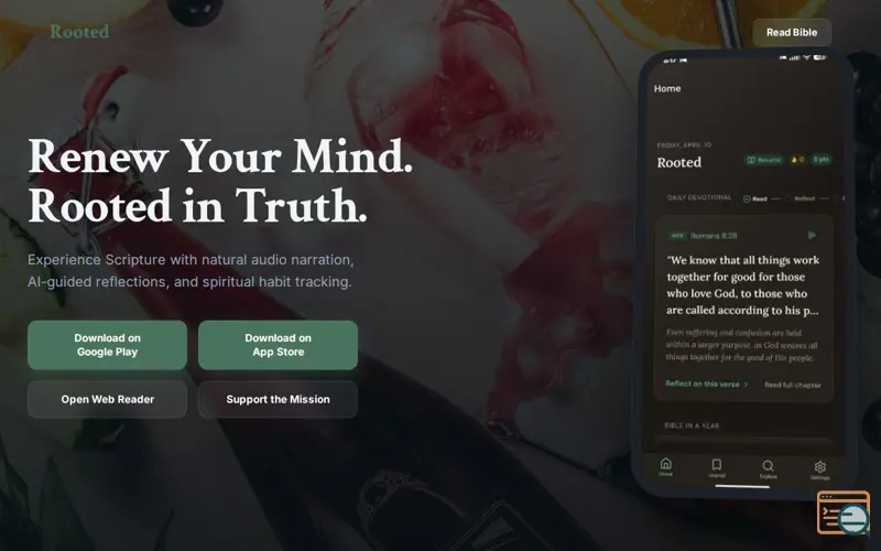 Screenshot of Rooted Daily