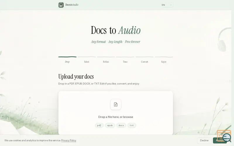 Screenshot of DocsToAudio