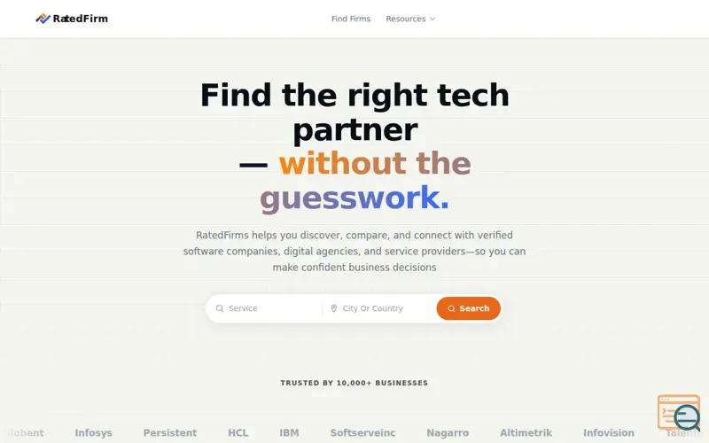 Screenshot of RatedFirms