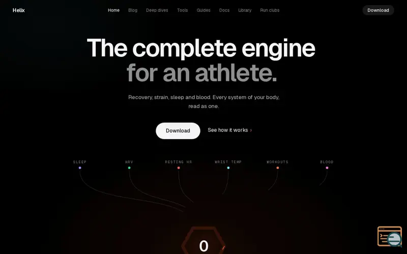 Screenshot of Helix — The complete engine for an athlete