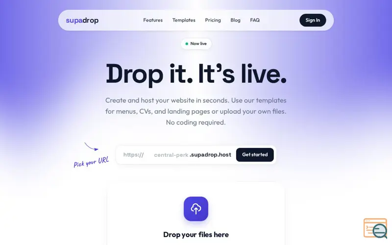 Screenshot of Supadrop
