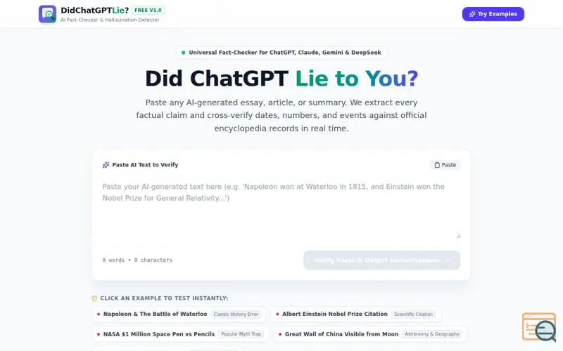 Screenshot of ChatGPTLie