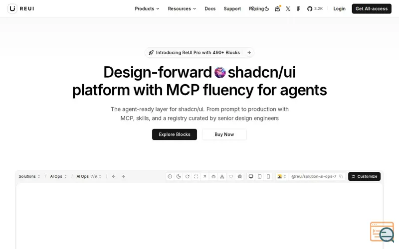 Screenshot of ReUI