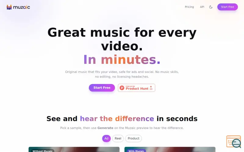Screenshot of Muzaic