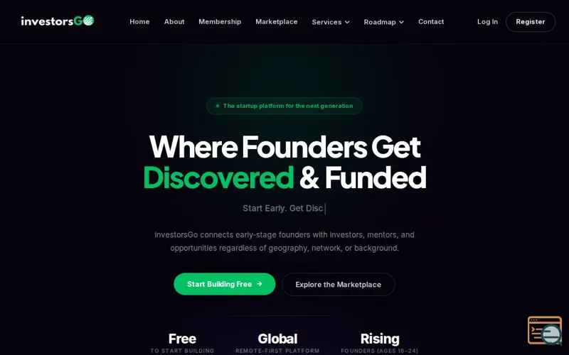 Screenshot of investorsGo