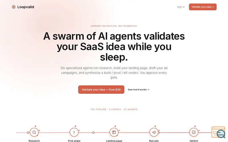 Screenshot of Loopvalid