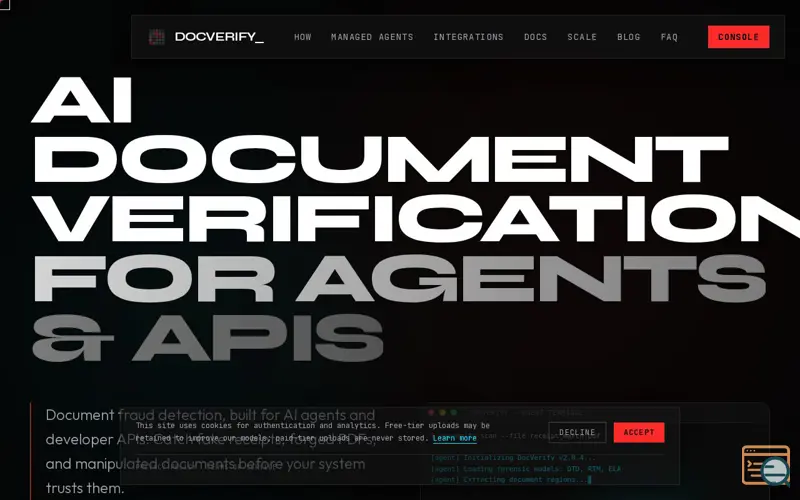 Screenshot of DocVerify