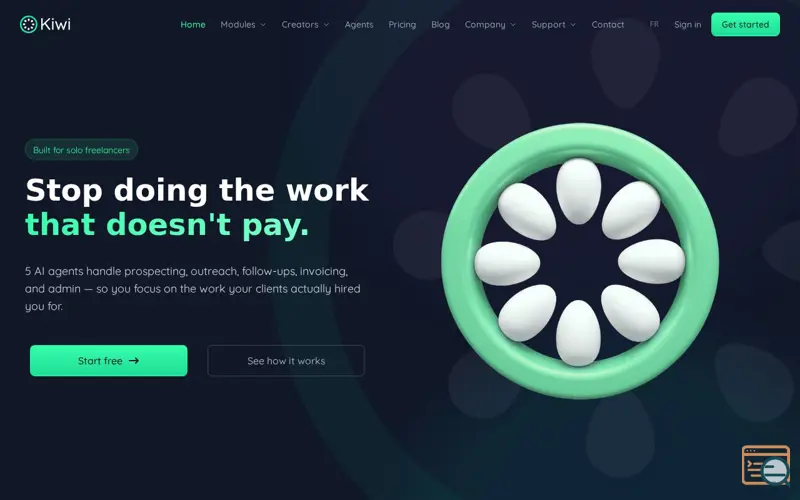 Screenshot of Kiwi - The Freelance Revolution