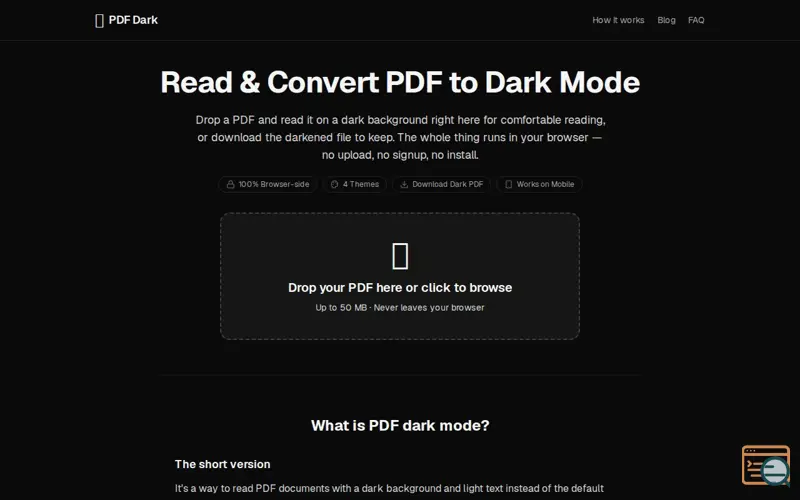 Screenshot of PDF Dark
