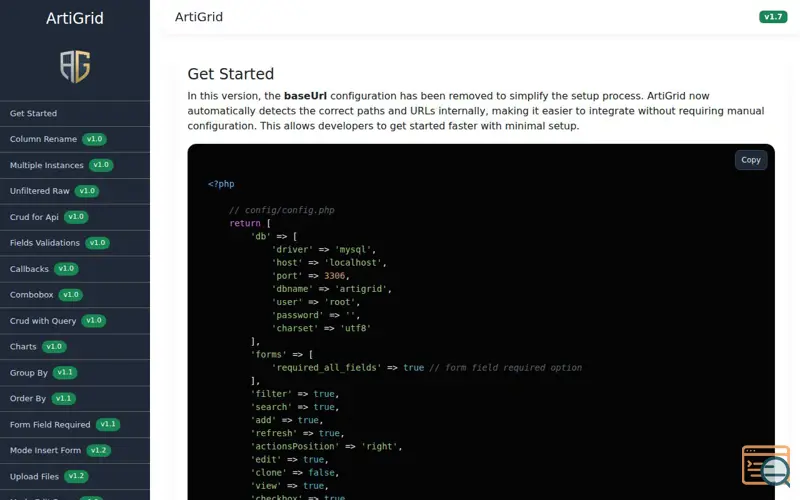Screenshot of ArtiGrid