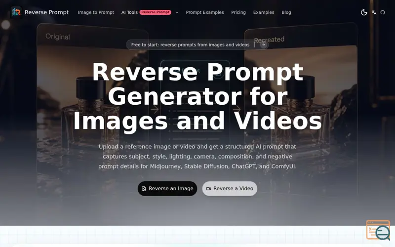 Screenshot of Reverse Prompt