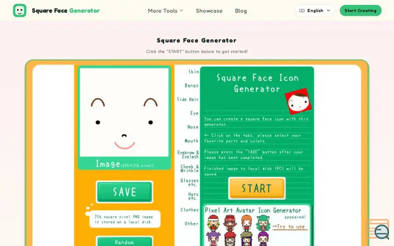 Screenshot of Square Face Generator