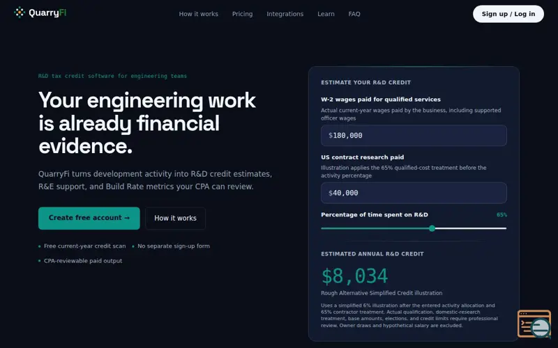 Screenshot of QuarryFi