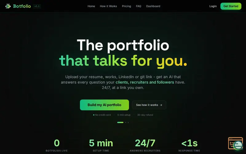 Screenshot of Botfolio