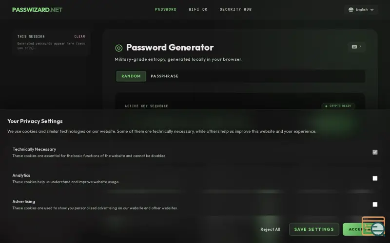 Screenshot of Passwizard