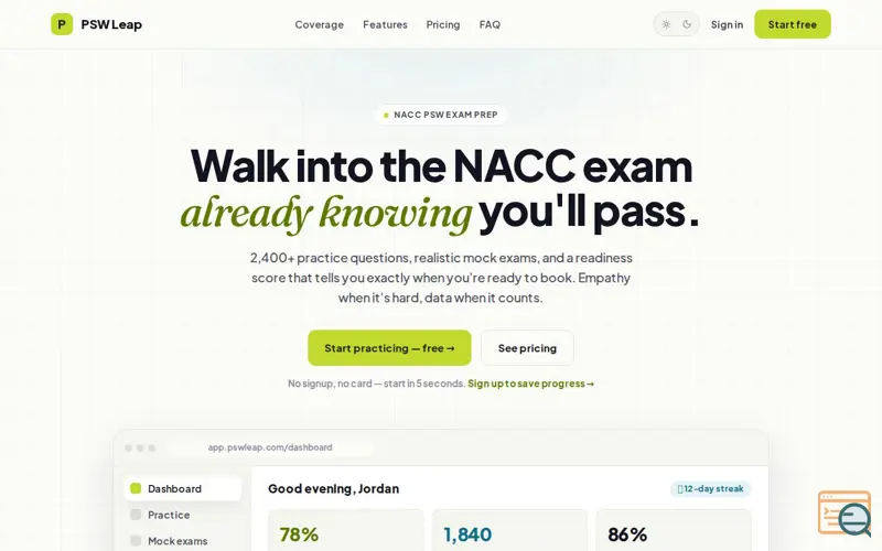 Screenshot of PSW Leap