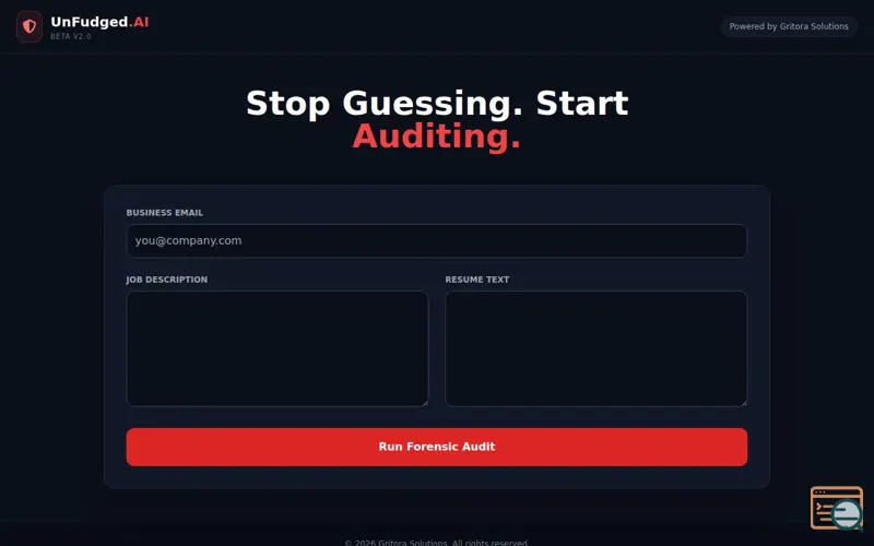 Screenshot of UnFudged AI - Resume Audit