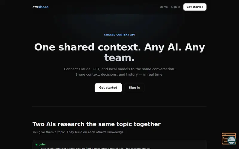 Screenshot of CTXShare