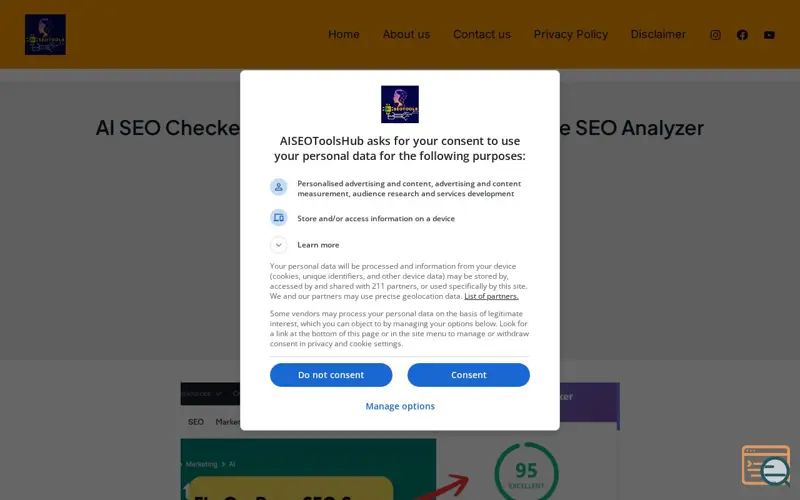 Screenshot of AI SEO Checker, a launch using Aplu