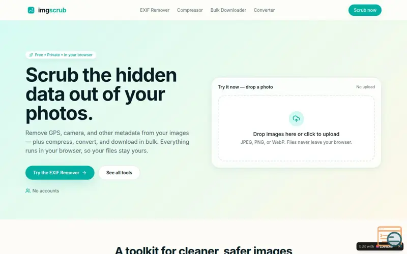 Screenshot of imgscrub