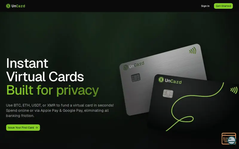 Screenshot of UnCard