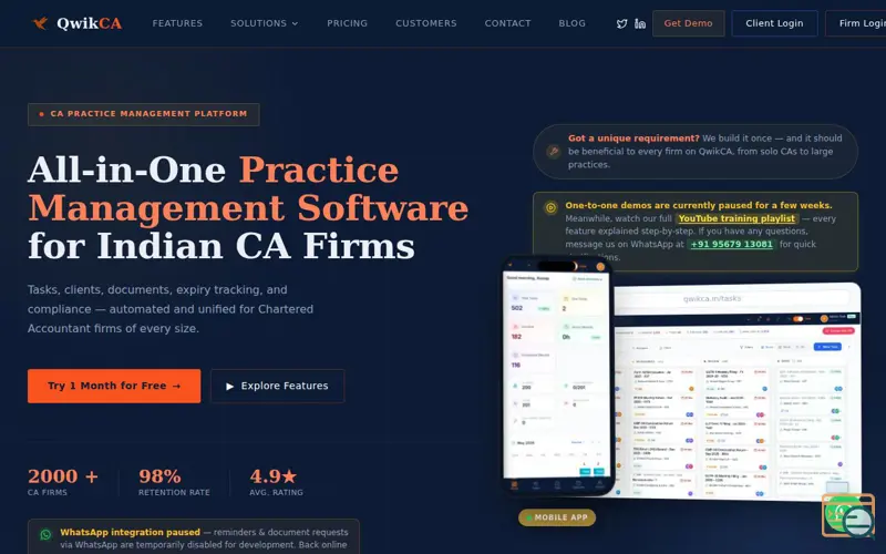 Screenshot of QwikCA