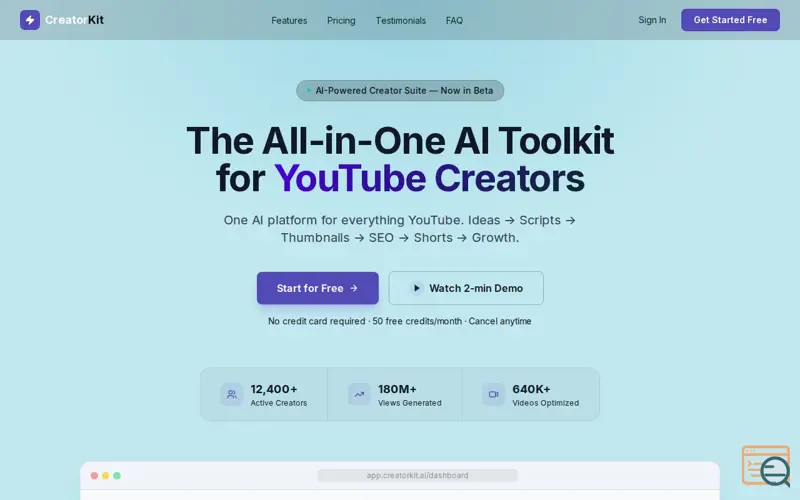 Screenshot of CreatorKit