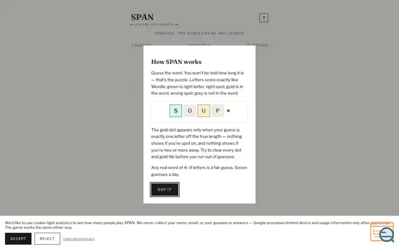 Screenshot of SPAN