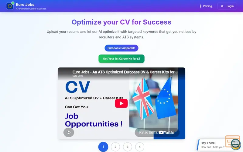 Screenshot of Euro Jobs