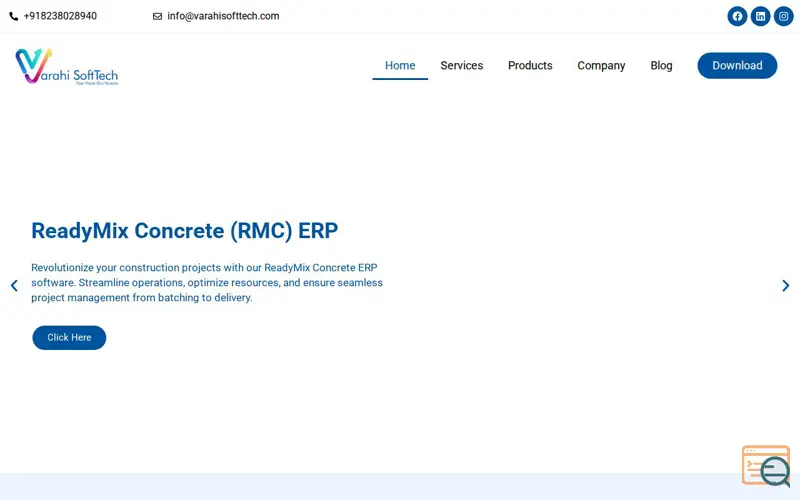 Screenshot of Varahi SoftTech