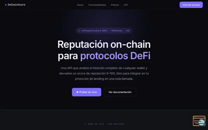 Screenshot of OnChainScore
