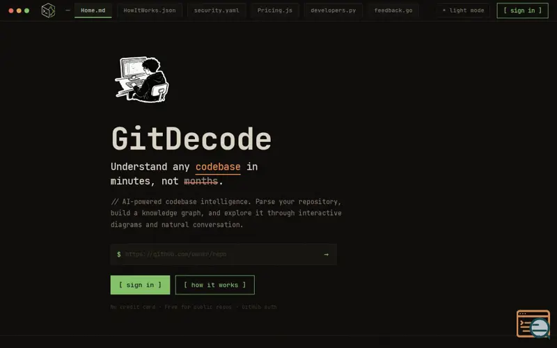 Screenshot of GitDecode | Understand Any Codebase