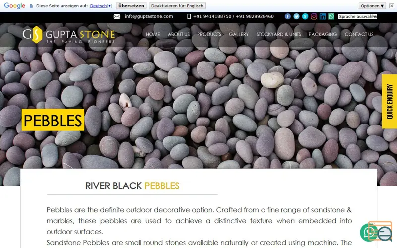 Screenshot of Gupta Stone