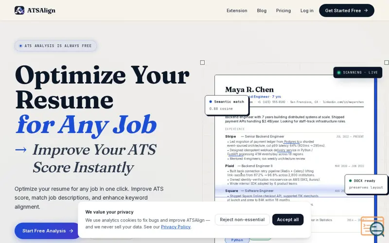 Screenshot of ATSAlign, a launch using NuDNS