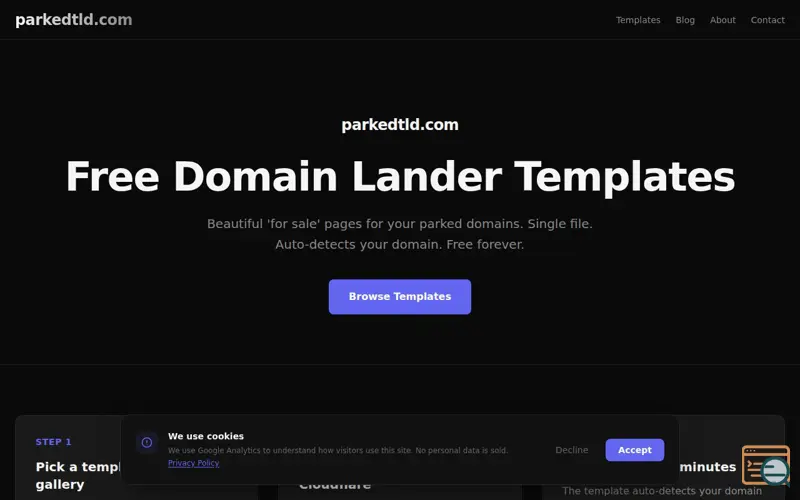 Screenshot of parkedtld.com