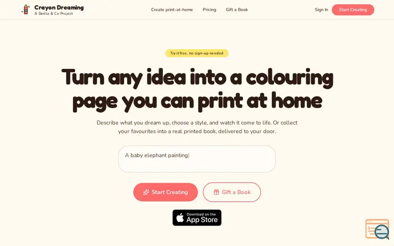 Screenshot of Crayon Dreaming