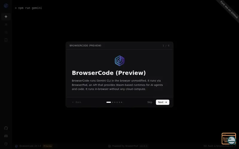 Screenshot of Browsercode, a launch using Cloudflare Pages