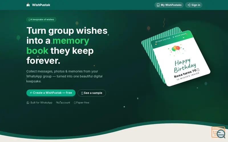 Screenshot of WishPustak