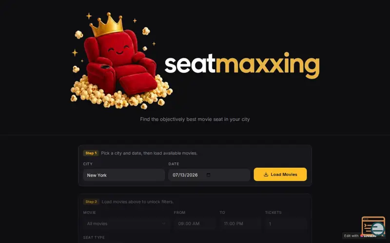 Screenshot of Seatmaxxing