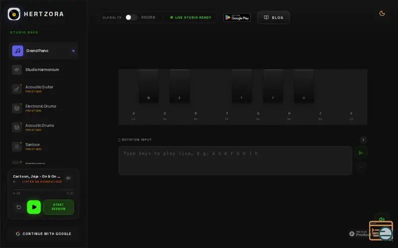 Screenshot of Hertzora