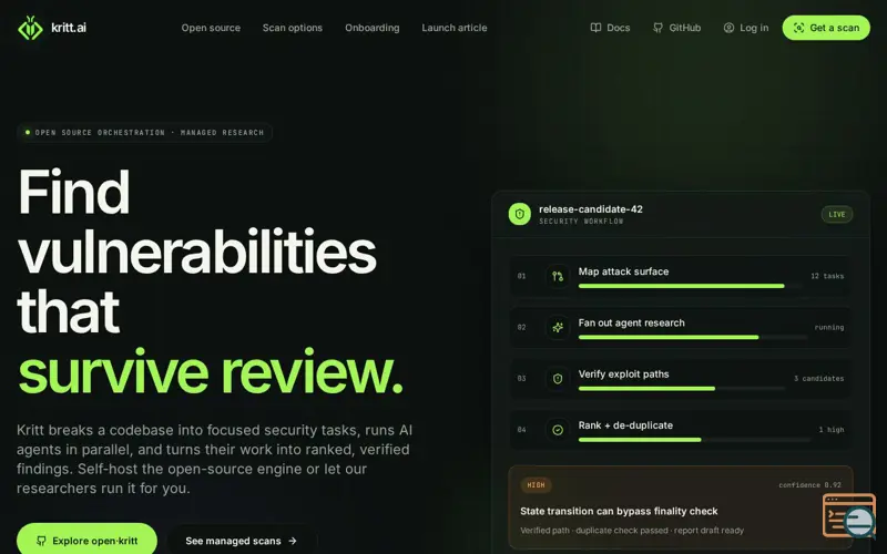 Screenshot of kritt.ai