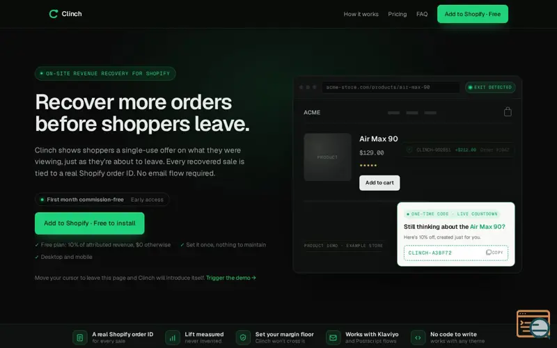 Screenshot of Clinch