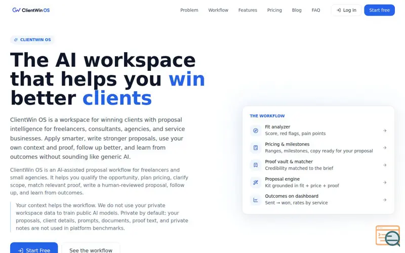 Screenshot of ClientWin OS