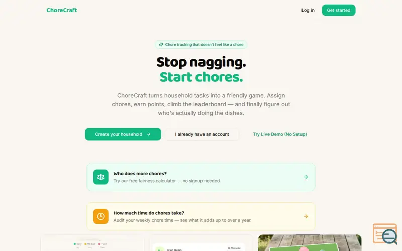 Screenshot of ChoreCraft