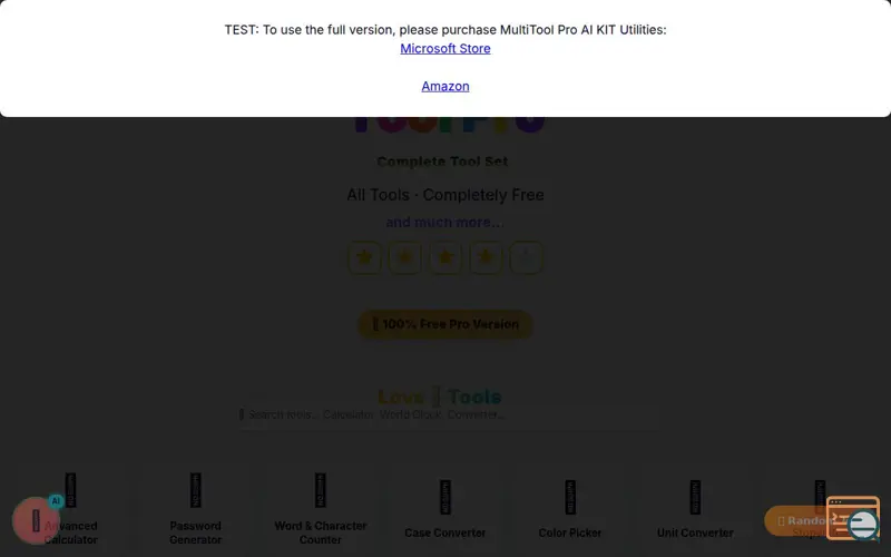 Screenshot of MultiTOOL Pro AI KIT Utilities Cordova , a launch using AI Toolboxer