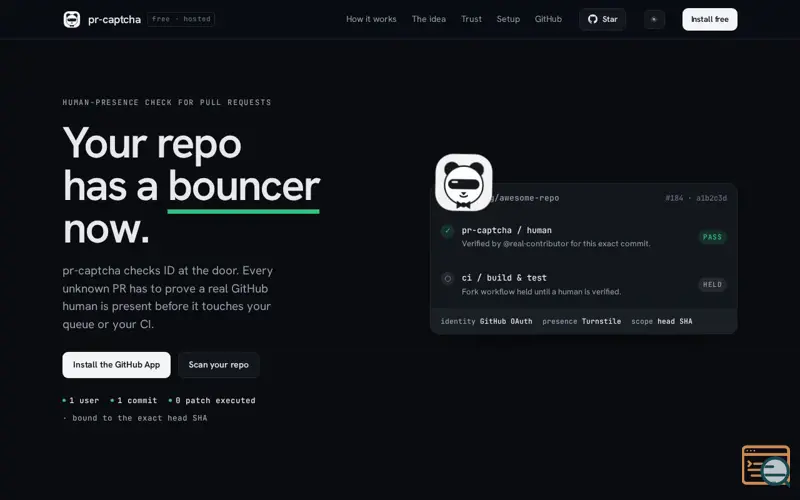 Screenshot of pr-captcha