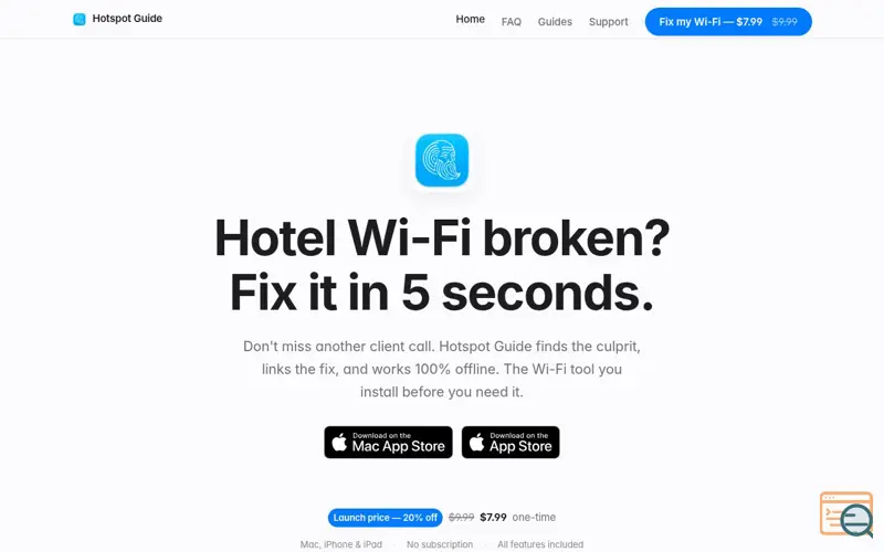 Screenshot of Hotspot Guide