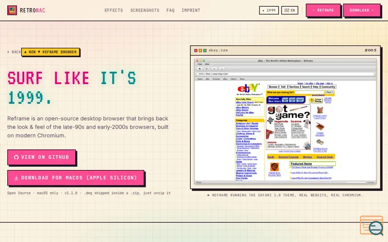 Screenshot of Reframe
