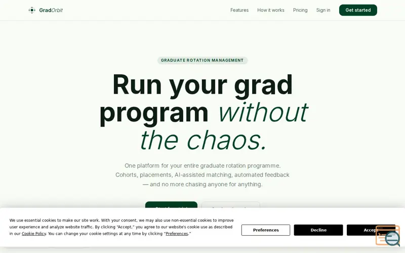 Screenshot of Grad Orbit