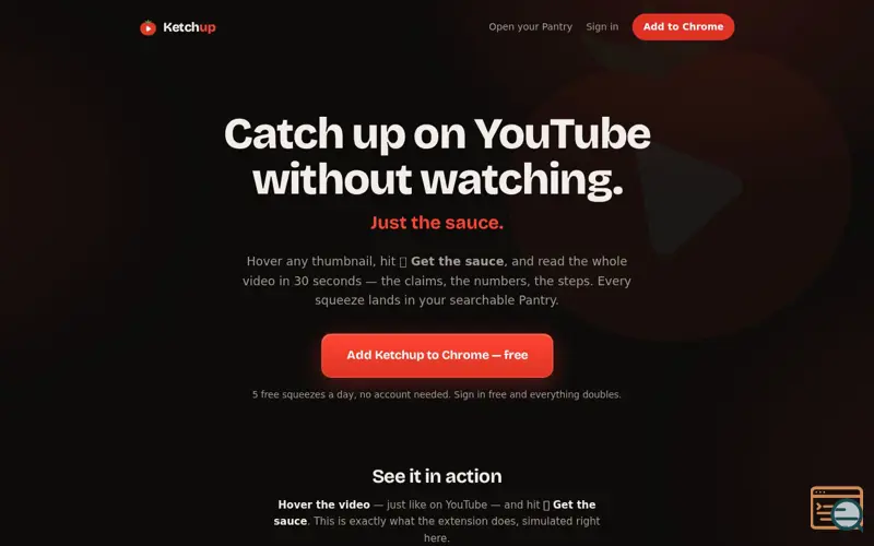 Screenshot of Ketchup — just the sauce